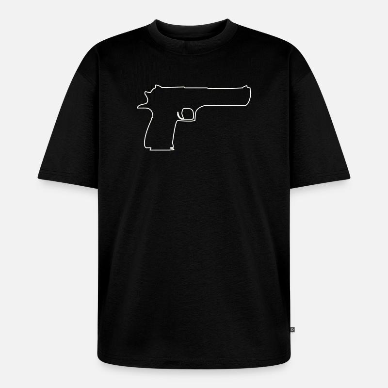 waffe- - Unisex Premium Oversized Bio T-Shirt - Schwarz