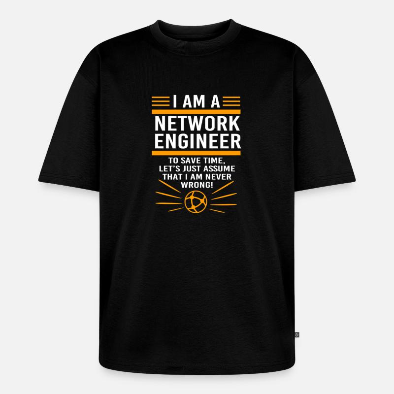 Netzwerk Informatiker Programmierer Admin - Unisex Premium Oversized Bio T-Shirt - Schwarz