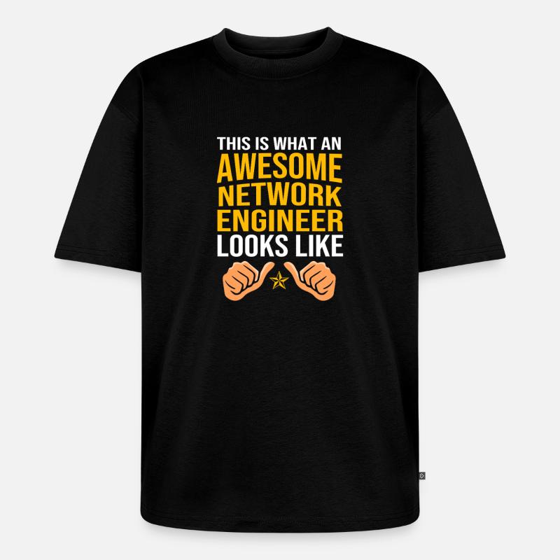 Netzwerk Ingenieur Programmierer Informatiker - Unisex Premium Oversized Bio T-Shirt - Schwarz