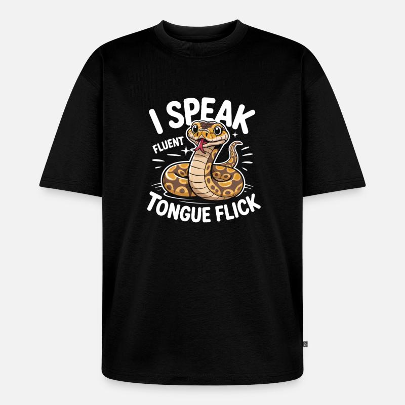 Langue Fluide | Humour du Python Roi - T-shirt Premium bio oversize Unisexe - noir
