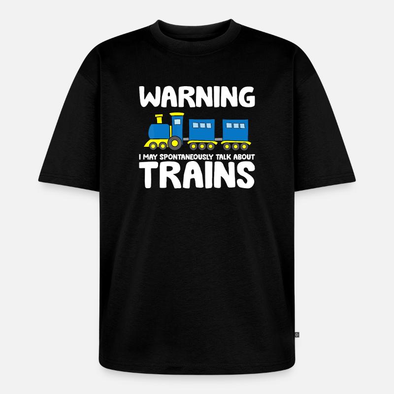 Spontaneous Train Talk Tee - Unisex Premium Oversized Organic T-Shirt - black