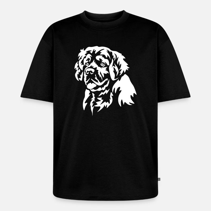 Clumber Spaniel Head « Édition Noire » - T-shirt Premium bio oversize Unisexe - noir