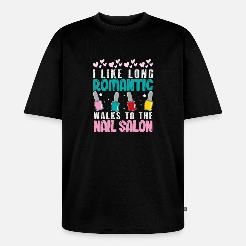 Nageldesigner Nageldesignerin Kosmetik Nagelstudio - Unisex Premium Oversized Bio T-Shirt - Schwarz
