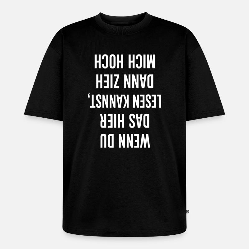 weiß Großbuchstaben Statement - Unisex Premium Oversized Bio T-Shirt - Schwarz