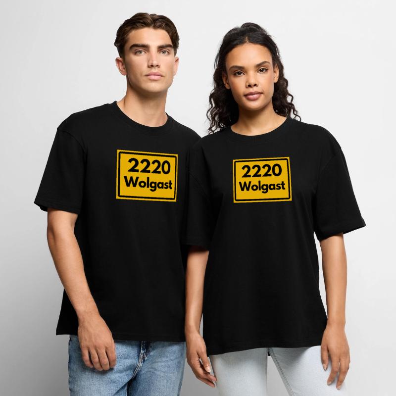OLD POSTCODE POSTCODE RETRO 2220 WOLGAST HEIMAT Unisex Premium Oversized Organic T-Shirt