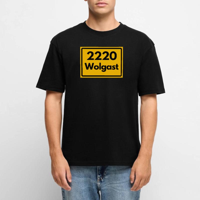 OLD POSTCODE POSTCODE RETRO 2220 WOLGAST HEIMAT Unisex Premium Oversized Organic T-Shirt