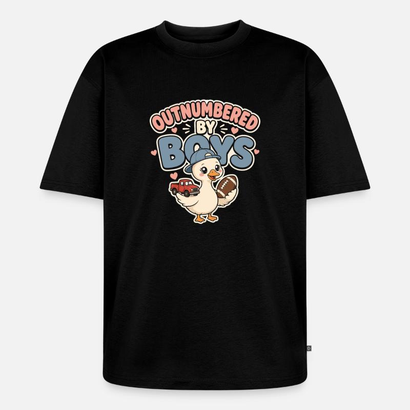 Outnumbered by Boys Duck - Unisex Premium Oversized Bio T-Shirt - Schwarz