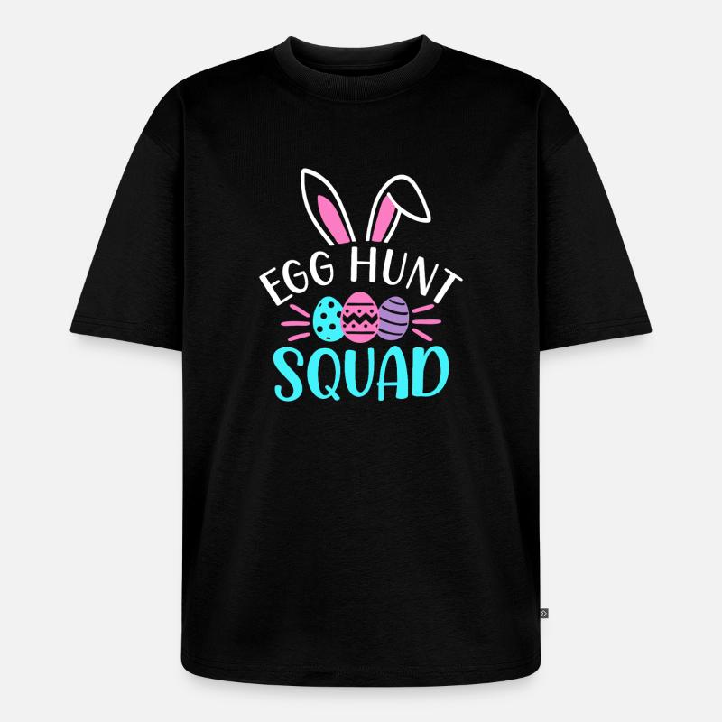 Egg Hunt Squad - Unisex Premium Oversized Organic T-Shirt - black