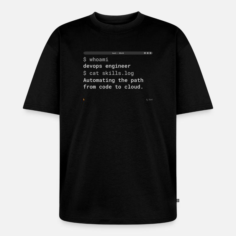 DevOps Engineer Terminal - IT Design - Unisex Premium Oversized Bio T-Shirt - Schwarz