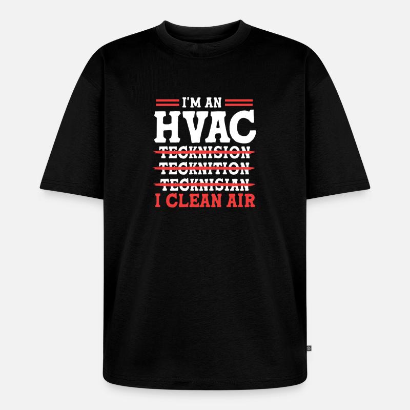 Heizung Klimatechniker Techniker Kältetechniker - Unisex Premium Oversized Bio T-Shirt - Schwarz
