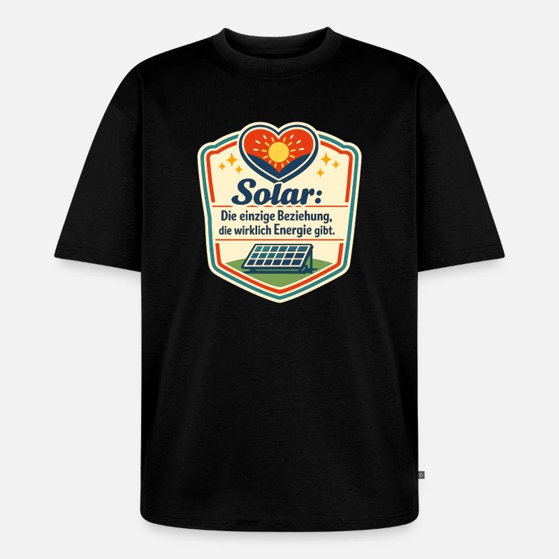 Solarliebe: Energie durch Liebe - Unisex Premium Oversized Bio T-Shirt - Schwarz