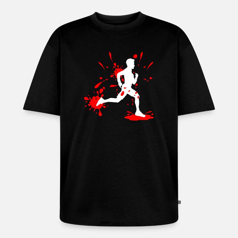 Mud Run Man – Splash Runner - Unisex Premium Oversized Bio T-Shirt - Schwarz