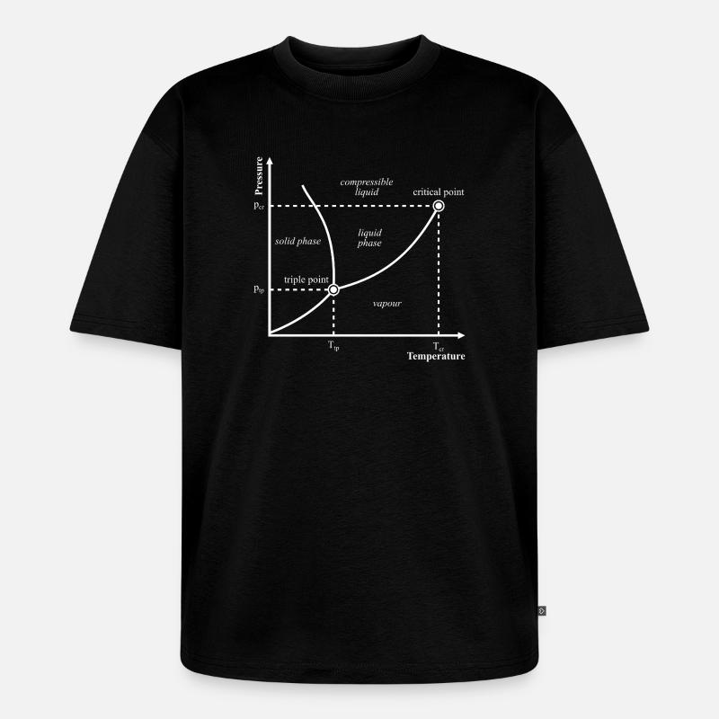 Tripelpunkt Phasendiagramm Thermodynamik Nerd - Unisex Premium Oversized Bio T-Shirt - Schwarz