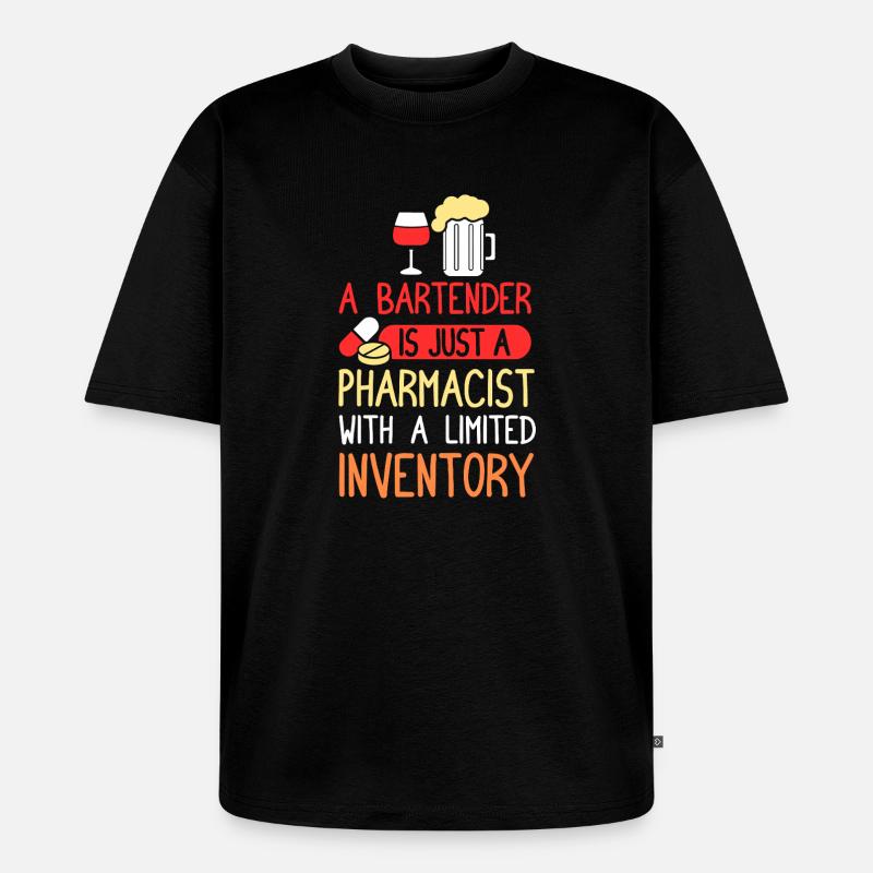 Barkeeper Kellner bartender Barmann - Unisex Premium Oversized Bio T-Shirt - Schwarz