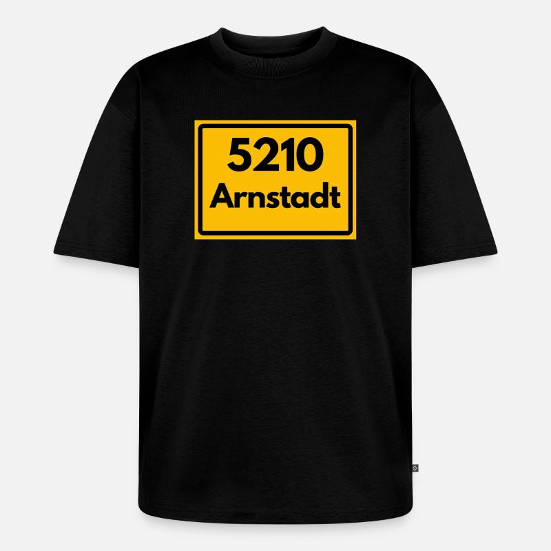 OLD POSTCODE POSTCODE 5210 Arnstadt Bachstadt - Unisex Premium Oversized Organic T-Shirt - black