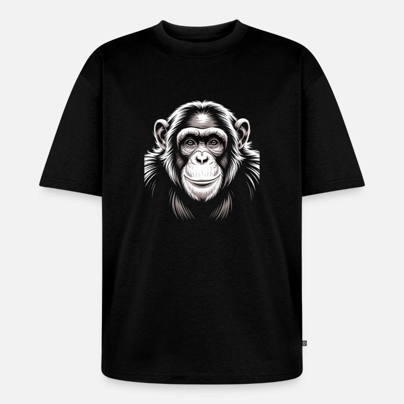 Affe Schimpanse - Unisex Premium Oversized Bio T-Shirt - Schwarz
