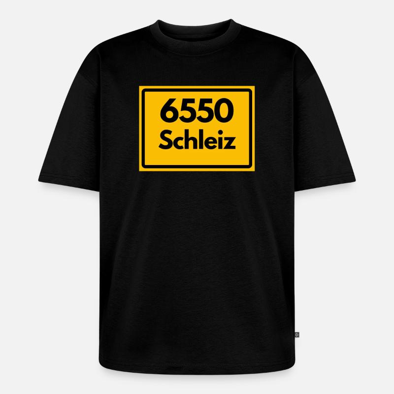 Alte Postleitzahl 6550 Schleiz, Thüringen, PLZ - Unisex Premium Oversized Bio T-Shirt - Schwarz