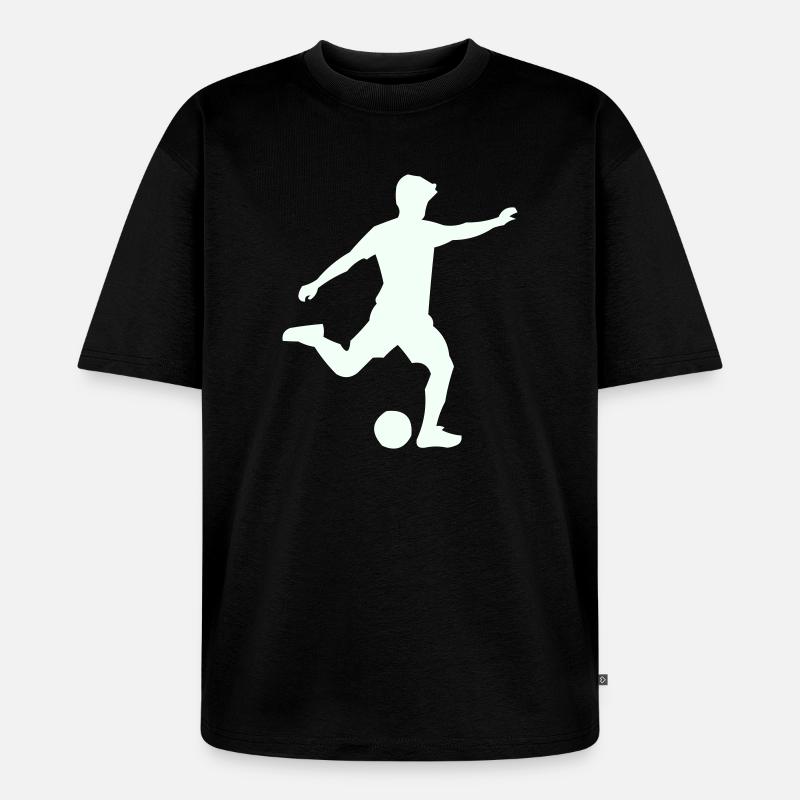 Kicker-Silhouette im Sprung - Unisex Premium Oversized Bio T-Shirt - Schwarz