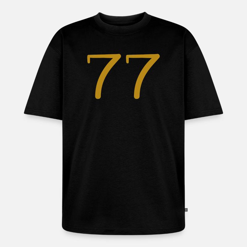 77 - T-shirt Premium bio oversize Unisexe - noir