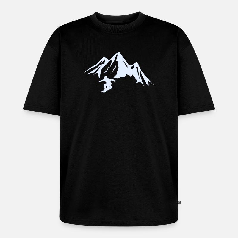 snowboard_berge - Unisex Premium Oversized Bio T-Shirt - Schwarz