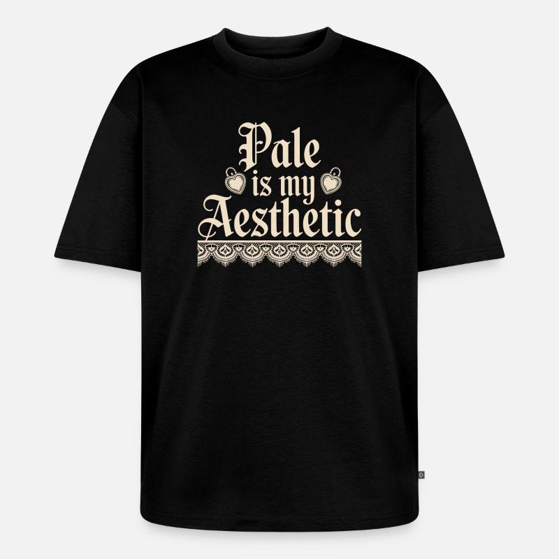 Blasse ästhetische Spitzentypografie - Unisex Premium Oversized Bio T-Shirt - Schwarz