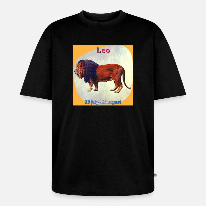 Löwe - Unisex Premium Oversized Bio T-Shirt - Schwarz