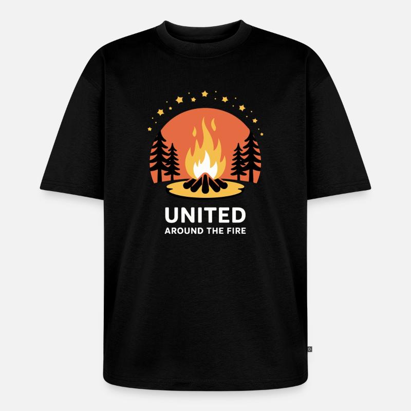 Campfire Unity Circle - Unisex Premium Oversized Organic T-Shirt - black