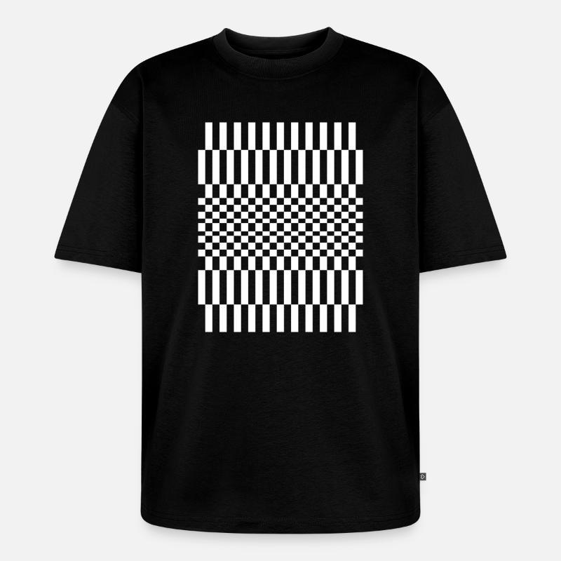 Conception du motif à damier - T-shirt Premium bio oversize Unisexe - noir