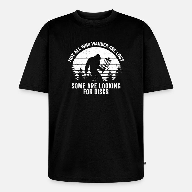 Sasquatch Chasseur de Disques - T-shirt Premium bio oversize Unisexe - noir