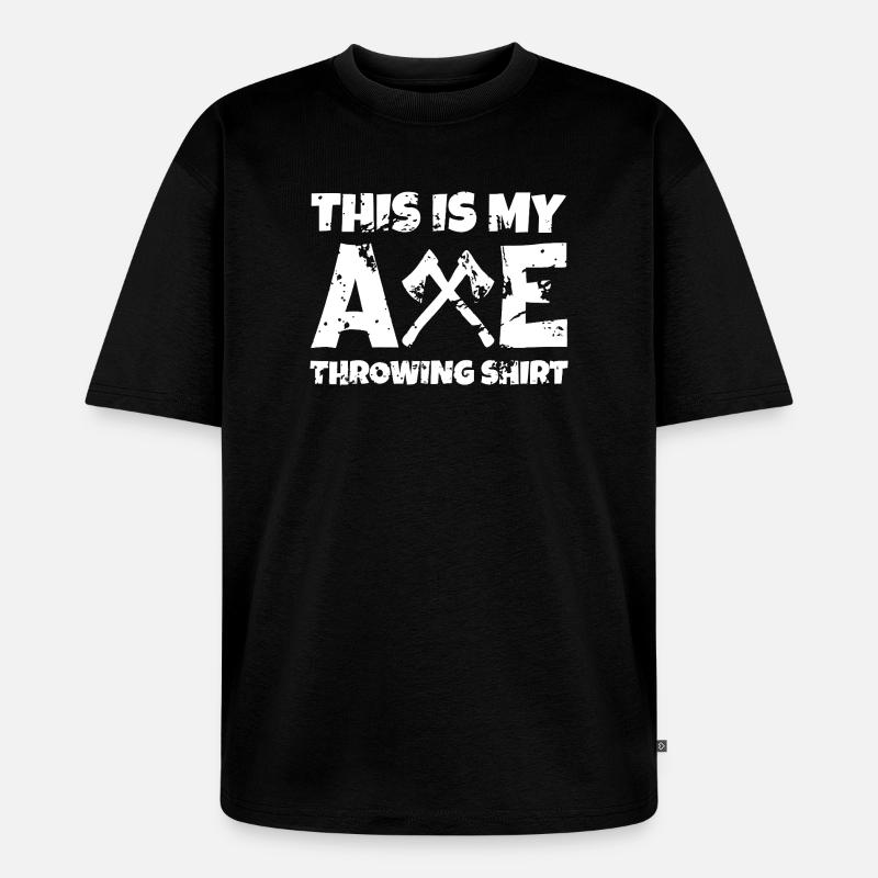 Axtwurf-Stolz-Tee - Unisex Premium Oversized Bio T-Shirt - Schwarz