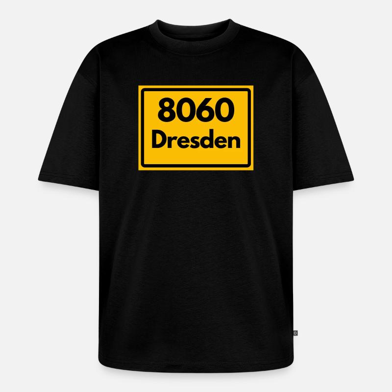 ANCIEN CODE POSTAL 8060 DRESDE, SAXONY - T-shirt Premium bio oversize Unisexe - noir