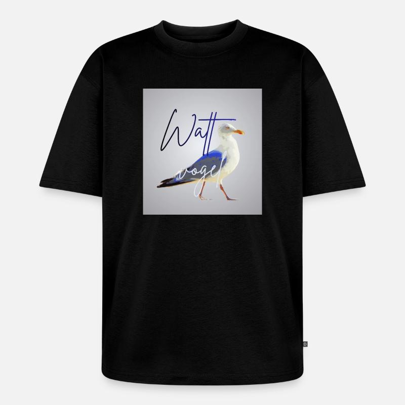 Wattvogel_3 - Unisex Premium Oversized Bio T-Shirt - Schwarz