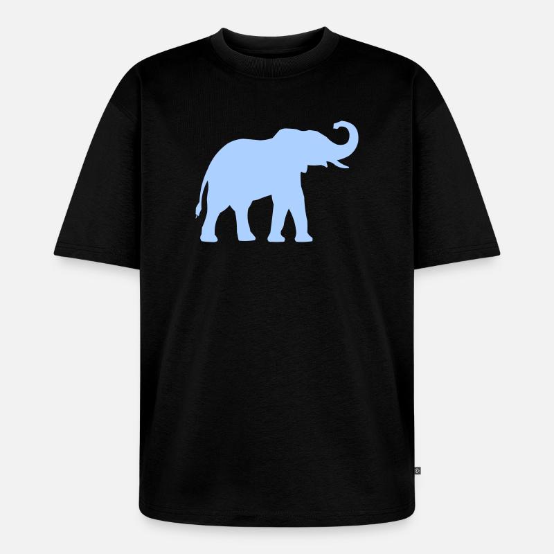 Blauer Elefantenumriss - Unisex Premium Oversized Bio T-Shirt - Schwarz