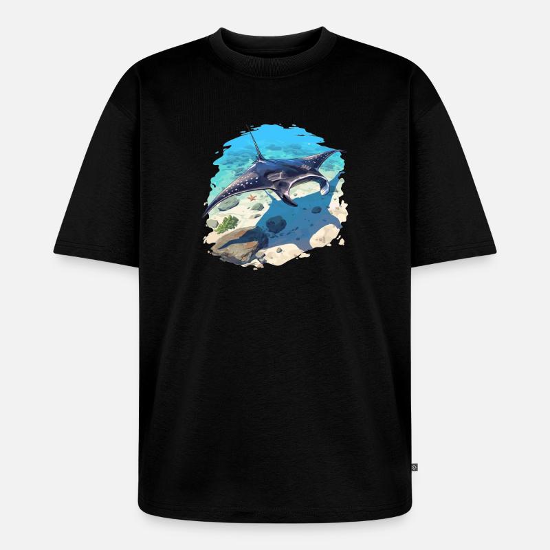 Rays Manta Rays - Unisex Premium Oversized Organic T-Shirt - black