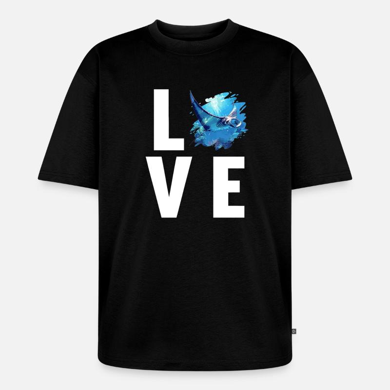 Rays Manta Rays - Unisex Premium Oversized Organic T-Shirt - black