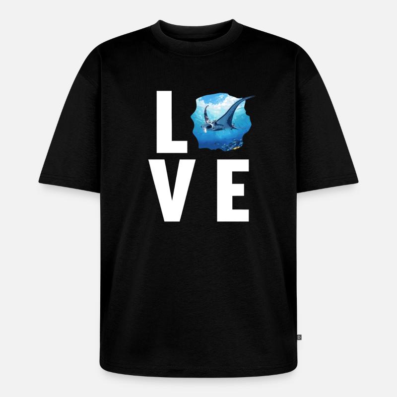 Rays Manta Rays - Unisex Premium Oversized Organic T-Shirt - black
