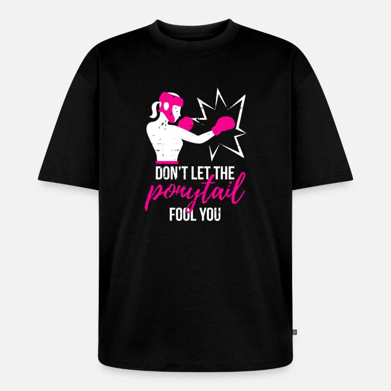 Puissance de queue de cheval percutante - T-shirt Premium bio oversize Unisexe - noir