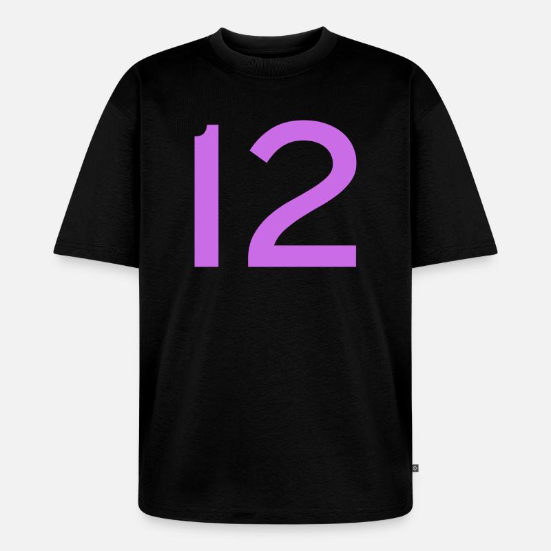12 - T-shirt Premium bio oversize Unisexe - noir