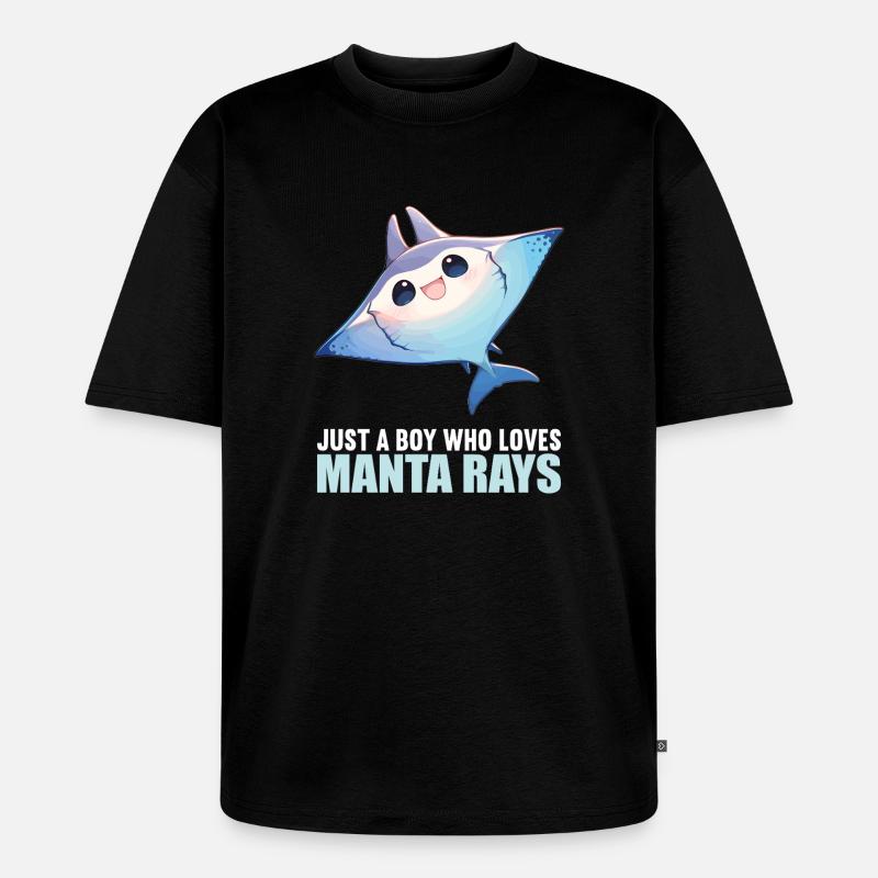 Rochen Mantarochen - Unisex Premium Oversized Bio T-Shirt - Schwarz