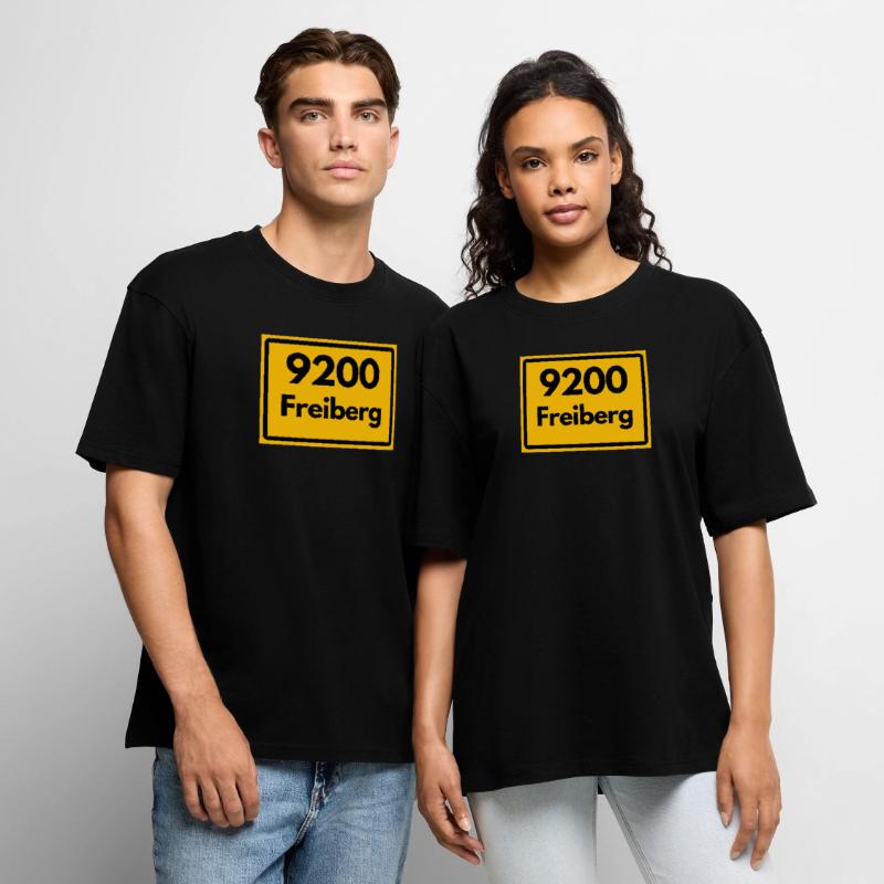 OLD POSTCODE 9200 SAXONY FREIBERG POSTAL CODE Unisex Premium Oversized Organic T-Shirt