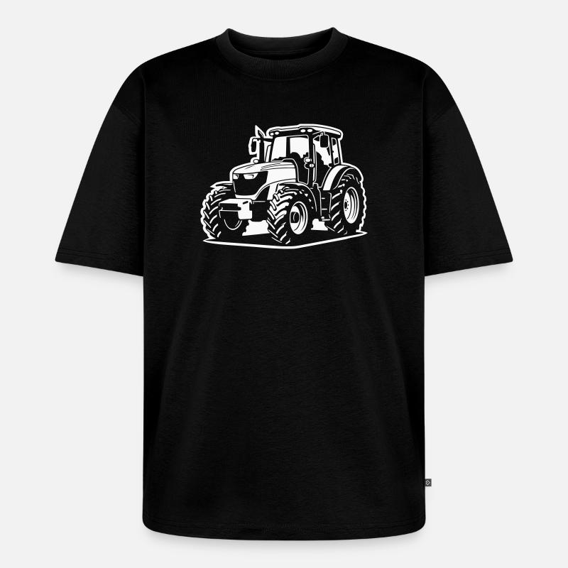 Traktor / Trecker / Schlepper (Differenzbild) - Unisex Premium Oversized Bio T-Shirt - Schwarz
