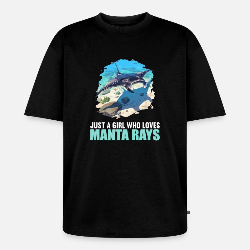 Rochen Mantarochen - Unisex Premium Oversized Bio T-Shirt - Schwarz