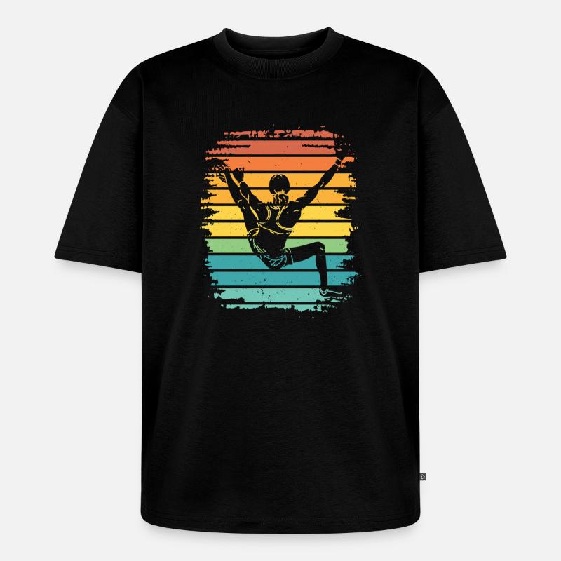 Boulderer Boulder Bouldern - Unisex Premium Oversized Bio T-Shirt - Schwarz