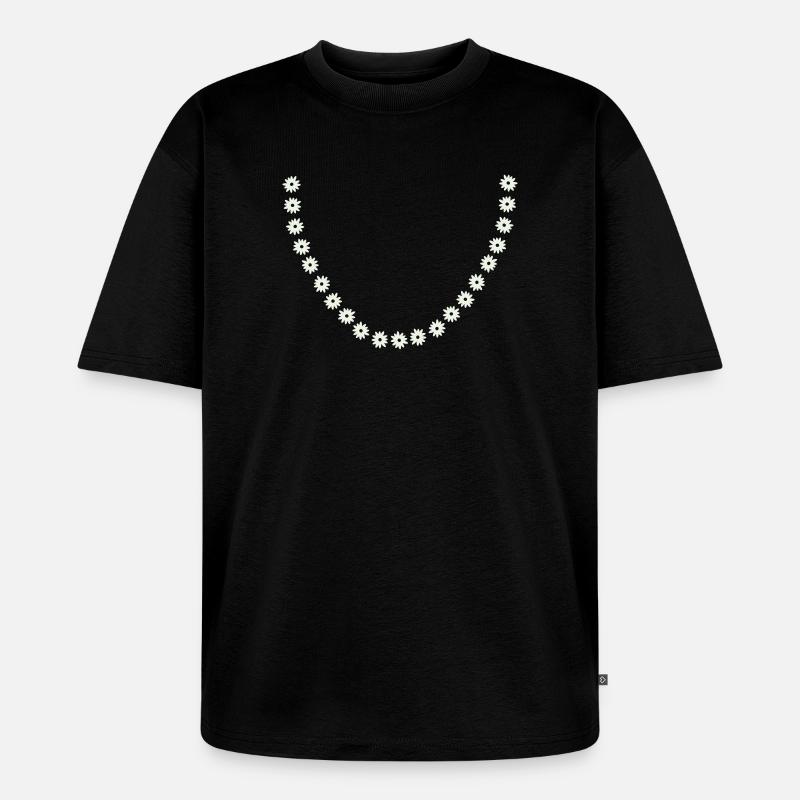 Gänseblümchen Blumenkranz - Unisex Premium Oversized Bio T-Shirt - Schwarz