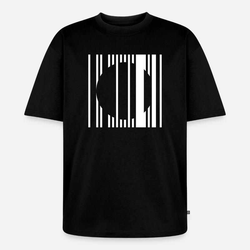 Vertical Stripe Circle - Unisex Premium Oversized Organic T-Shirt - black