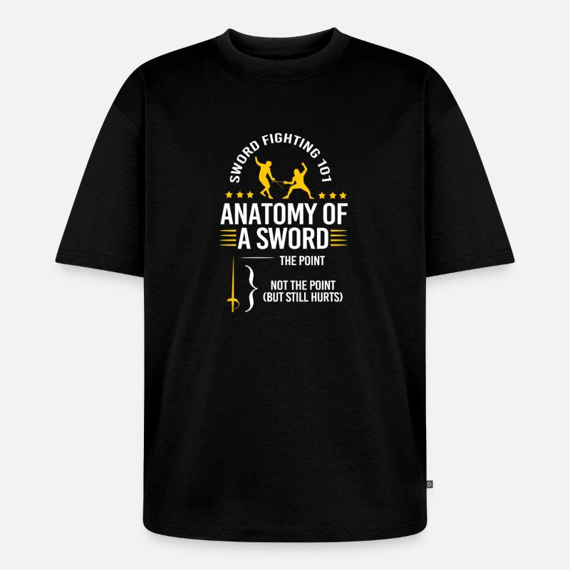 Fechten - Unisex Premium Oversized Bio T-Shirt - Schwarz