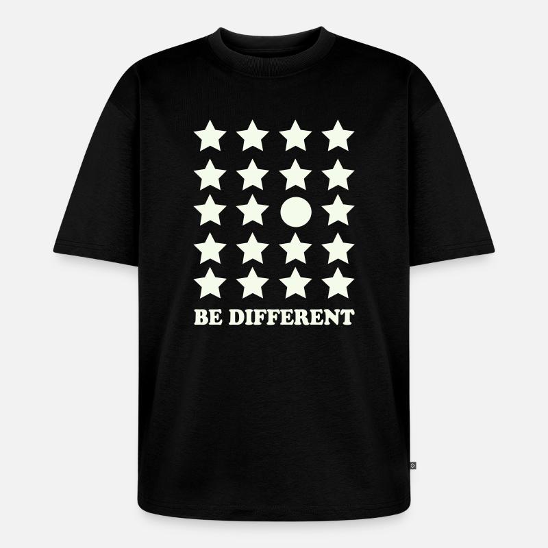 Be Different Sternenraster Kreis - Unisex Premium Oversized Bio T-Shirt - Schwarz