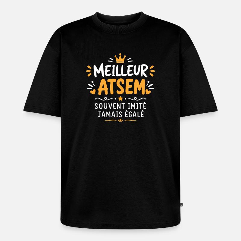 ATSEM - T-shirt Premium bio oversize Unisexe - noir
