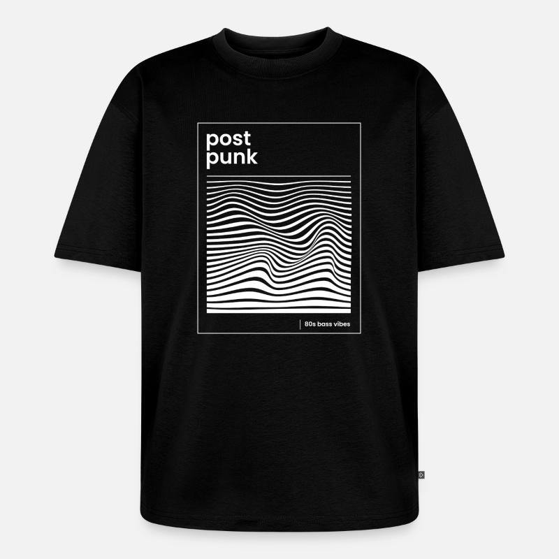 Post Punk Wave Pattern Poster - Unisex Premium Oversized Organic T-Shirt - black