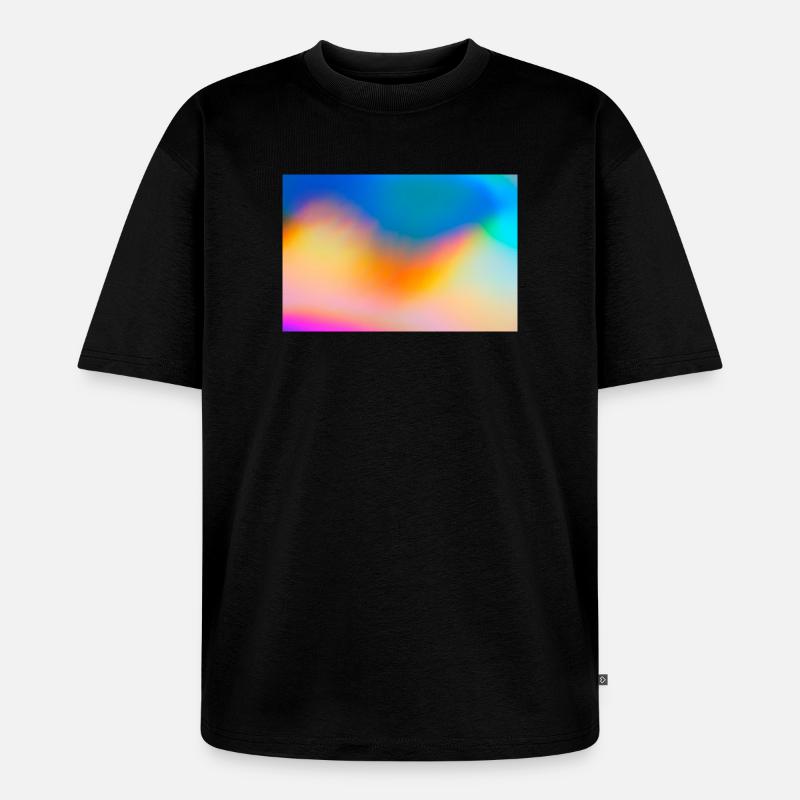 Farbwellen Gradientkulisse - Unisex Premium Oversized Bio T-Shirt - Schwarz